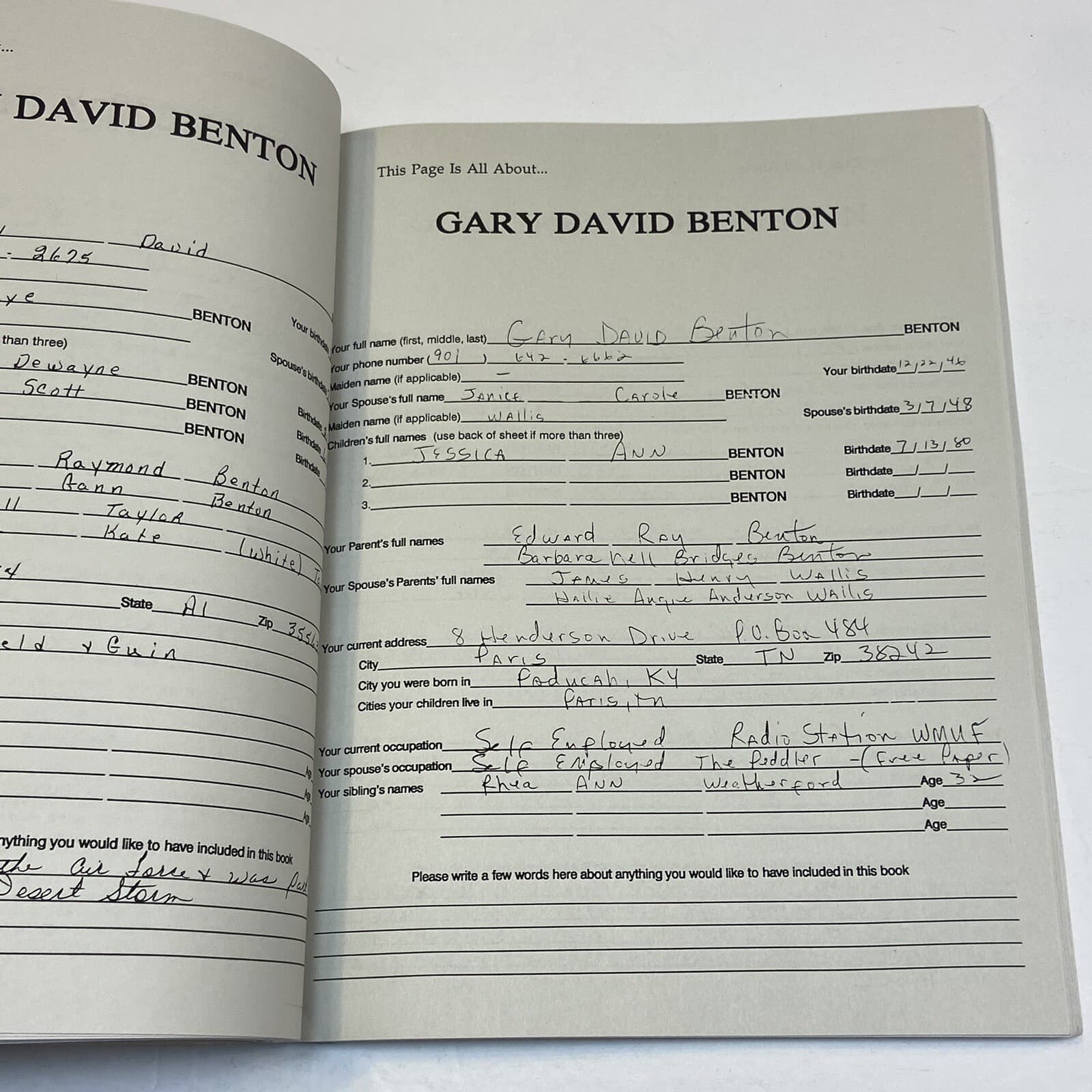 Who's Who of American Bentons Family History Genealogy Self Submitted Forms USA 4