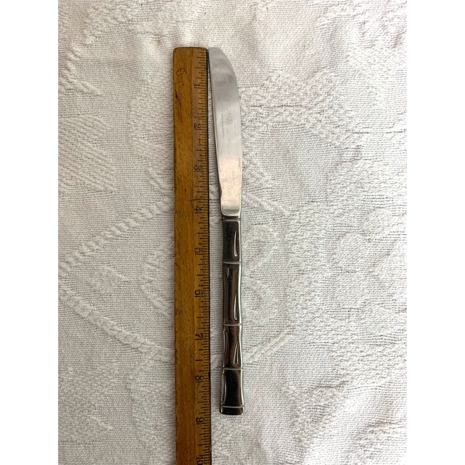 Bamboo Modern Solid Knife by Sunshine Stainless Made in Korea Discontinued 5