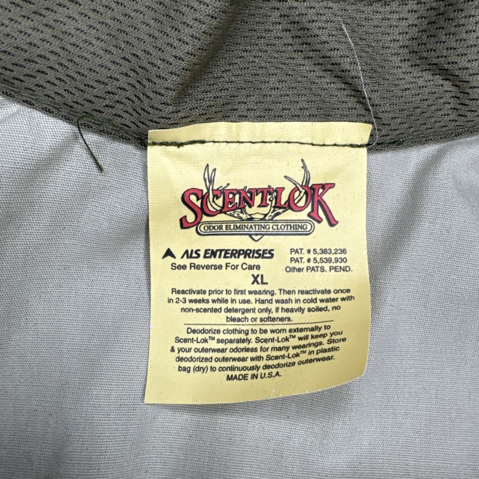 Scent Lok Base Layer Top & Bottom Men’s XL Olive Full Zip Hunting Jacket & Pants 4