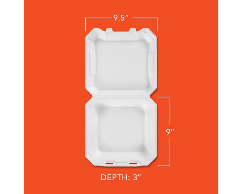 Hefty Supreme Foam Hinged Lid Container, 1-Compartment, 125 ct. 2