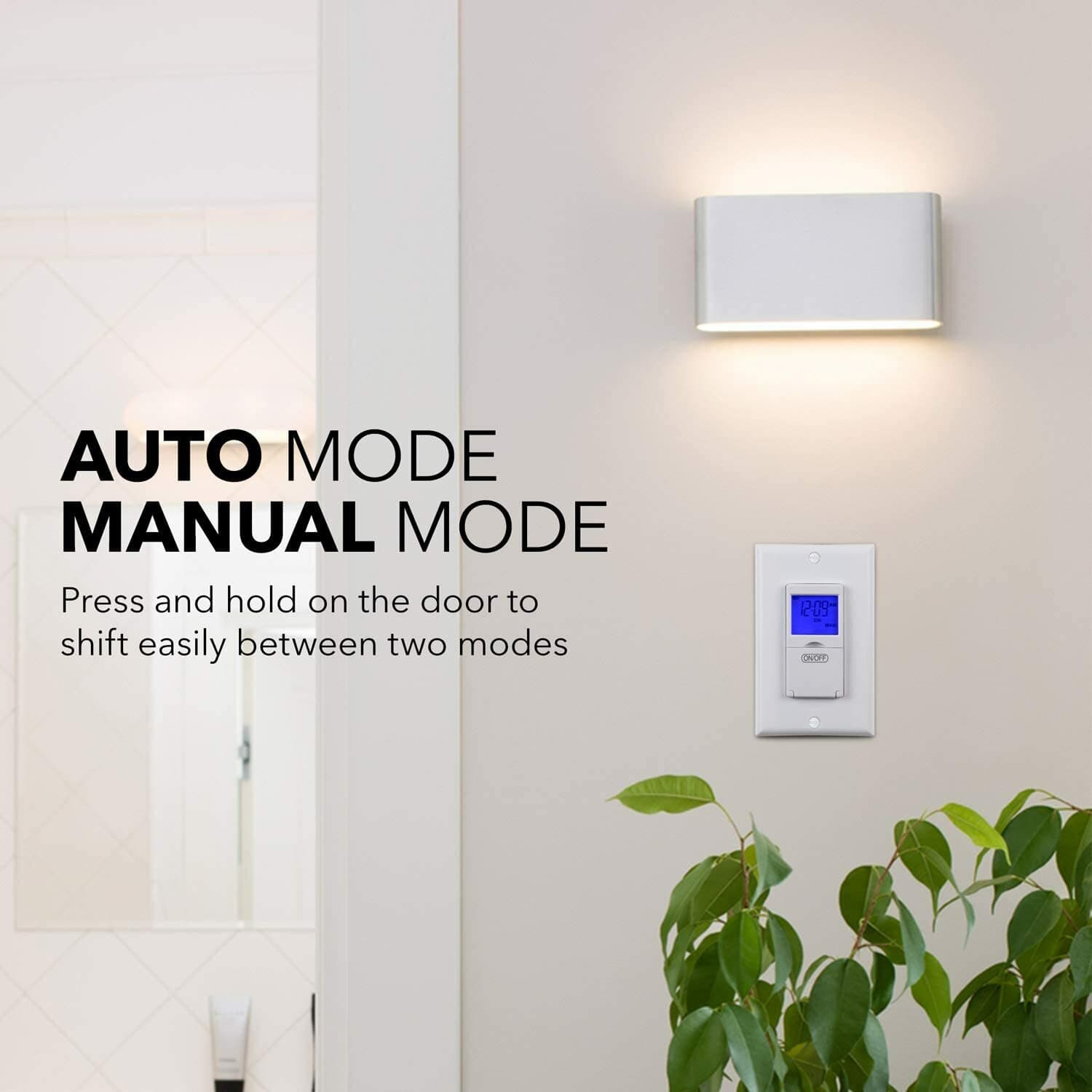 BN-LINK 7 Day Programmable In-Wall Timer Switch Digital with Blue Light, 3 way 6