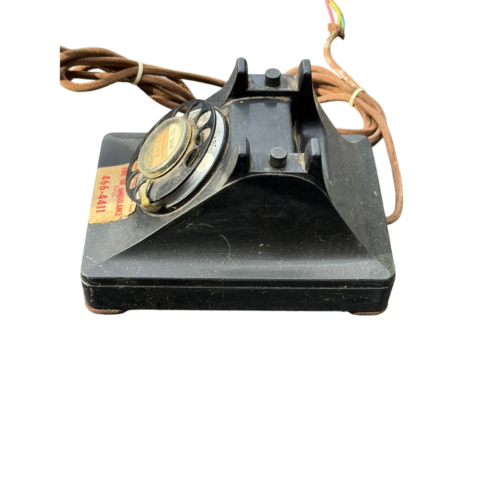 Vtg Bell System Western Electric F1 Black Rotary Dial Desk Phone Untested 3