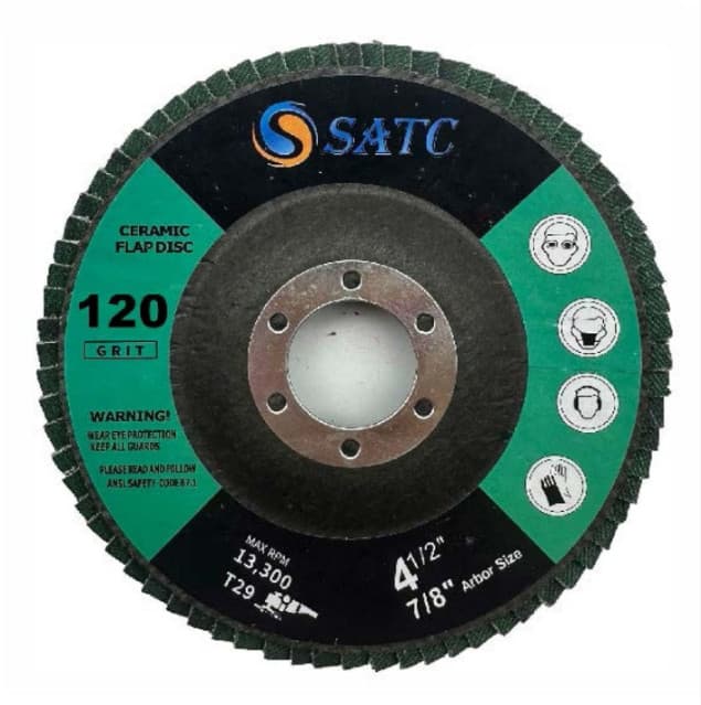 10 PCS 4-1/2" x 7/8" Ceramic Flap Discs 120 Grit 115MM Sanding Discs T29 Grinder