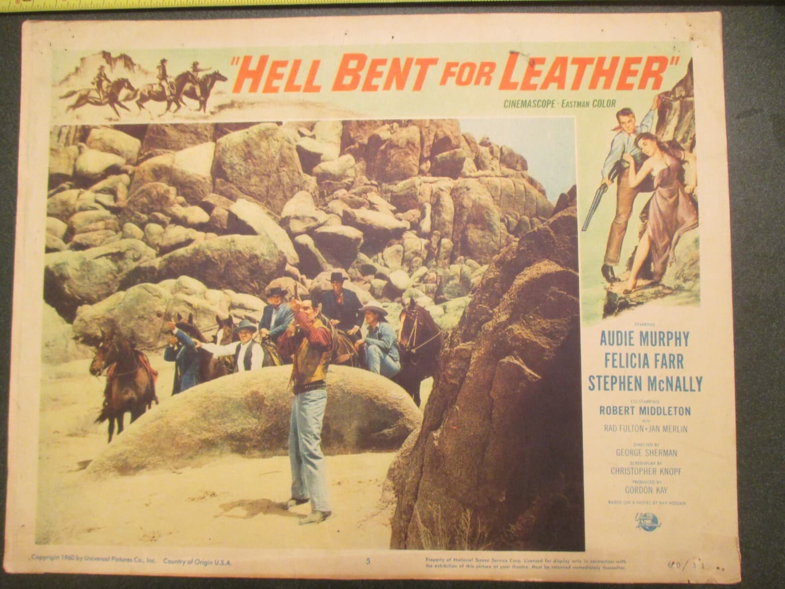 Hell Bent for Leather Audie Murphy 1960 Western Movie 11 x14 Lobby Card Poster 3 2