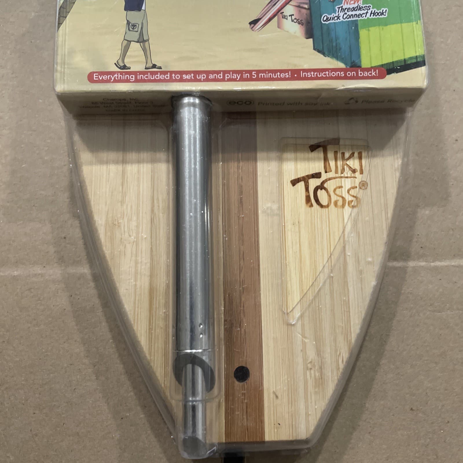 Tiki Toss Deluxe Edition Hook & Ring Game Extends 5’ Telescoping Pole Set Up New 2