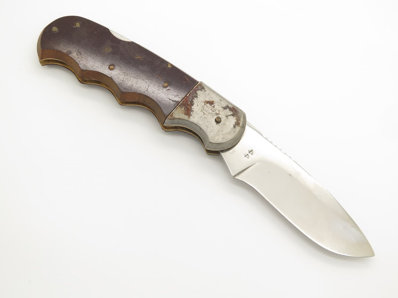 Vtg '70s Rhino Magnum Imai Seki Japan Folding Hunter Lockback Knife Unfinished#1 2