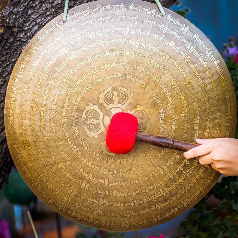 GONG18 Inches for sound healing,meditation, Hand made Hand carving Made in Nepal 2