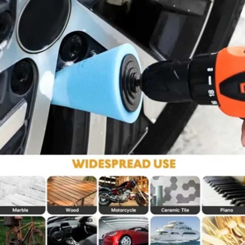 2pcs Car Hub Polishing Sponge Cones Wheel Grinding Head Waxing Tool - NEW 4