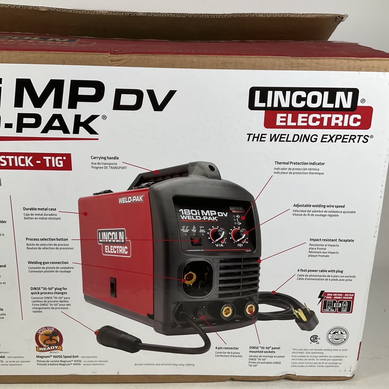 NEW Lincoln Electric K5257-1 Weld Pak 180i MP DV MIG Flux Cored Stick TIG Welder 4