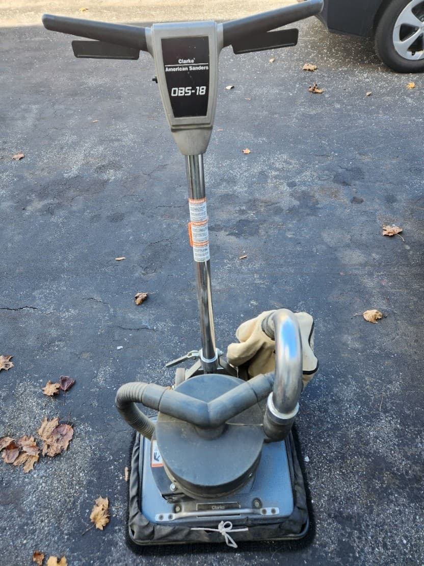 AMERICAN SANDER/CLARKE OBS-18DC Orbital Square Floor Sander, Buff, Pre Owned.