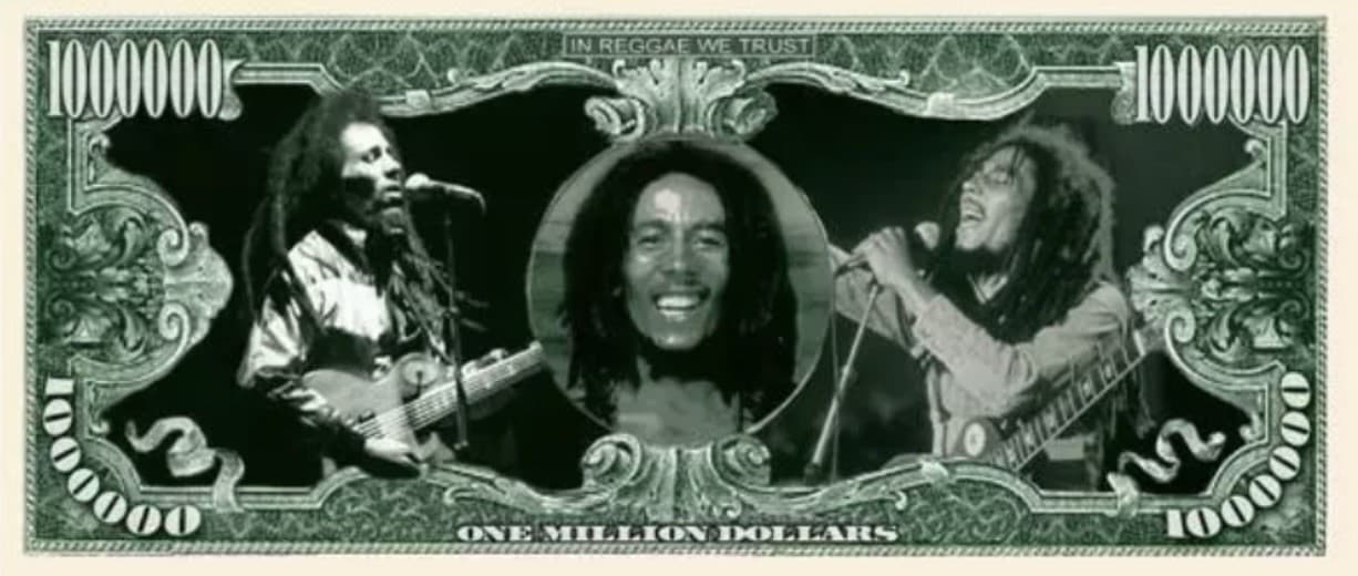 ✅ Pack of 25 Bob Marley Reggae Music 1 Million Dollars Collectible Novelty Money 3
