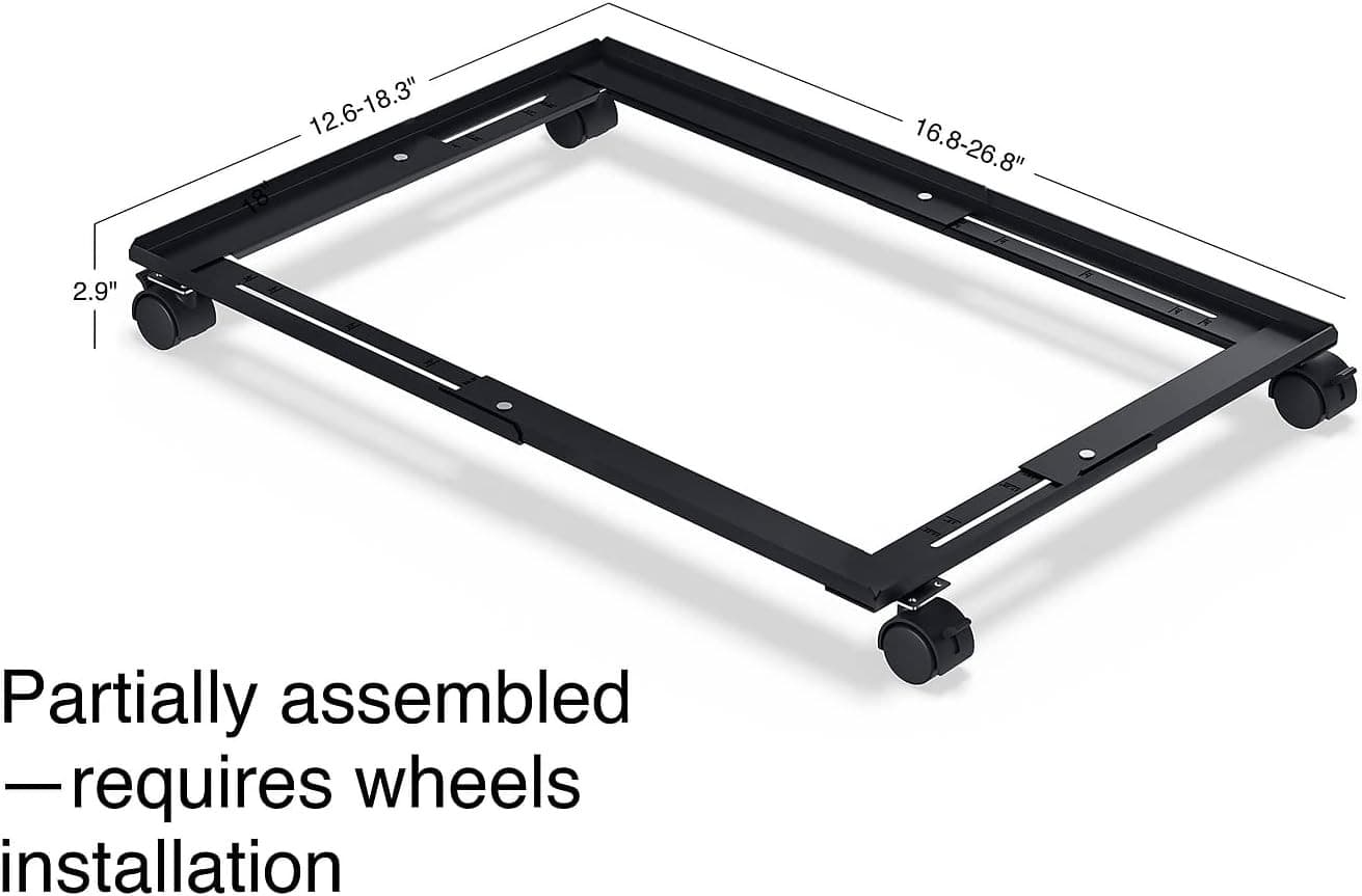 Adjustable File Cabinet Caddy - Letter and Legal Filing Cabinets, Black (ST52140 2