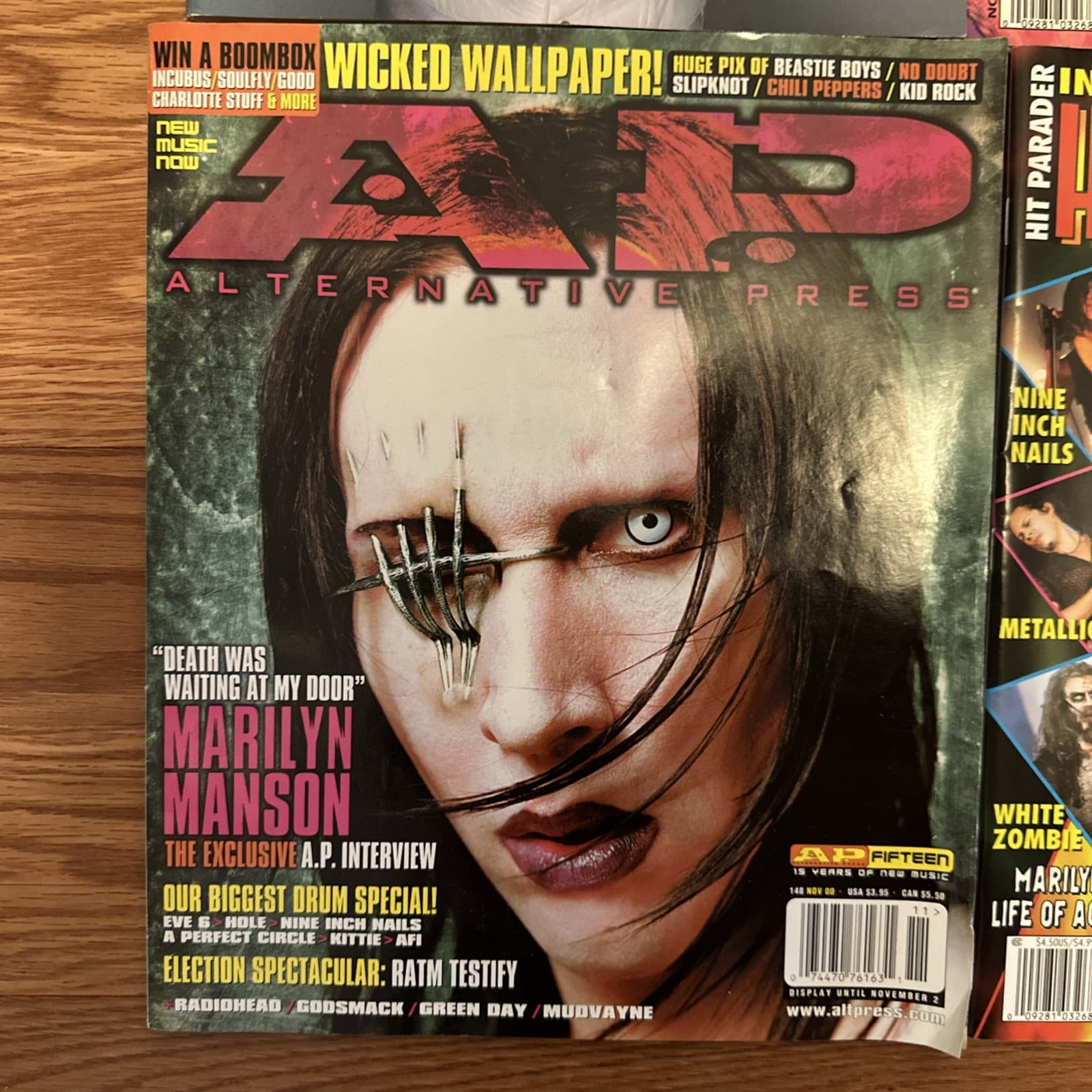 Vintage Marilyn Manson Magazine LOT Of 4 AP, Pulse, Hit Parader 2