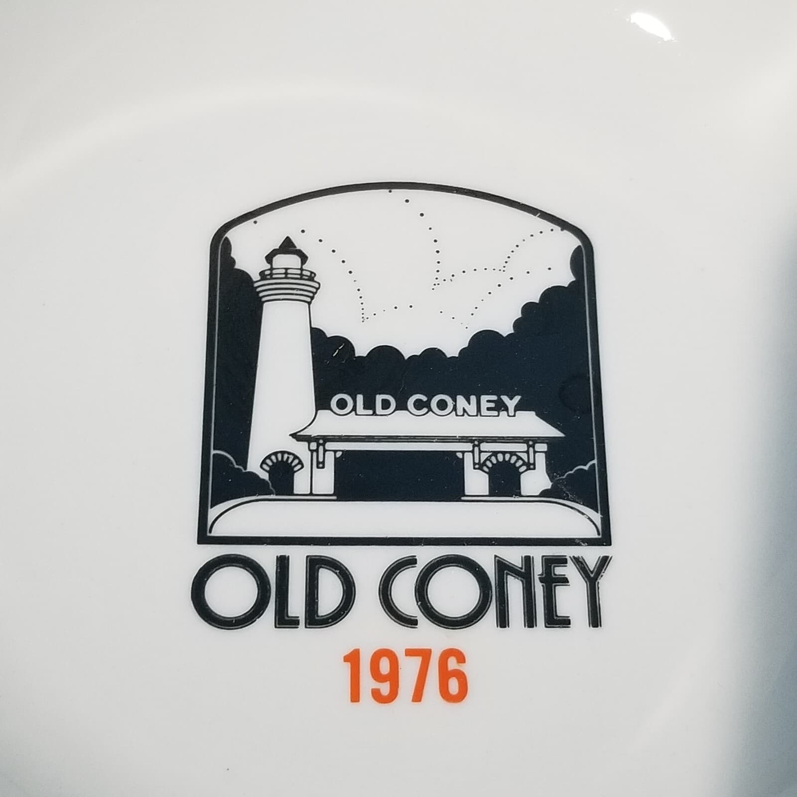 Vintage Cincinnati Ohio 1976 Old Coney Ashtray 7 Inch Round Ceramic  2