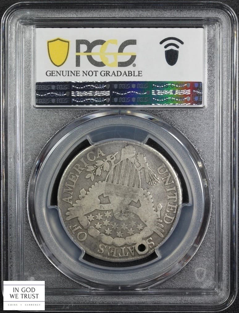 1806 Pointed 6, w/ Stem Draped Bust Silver Half Dollar 50C PCGS G Detail - Holed 4