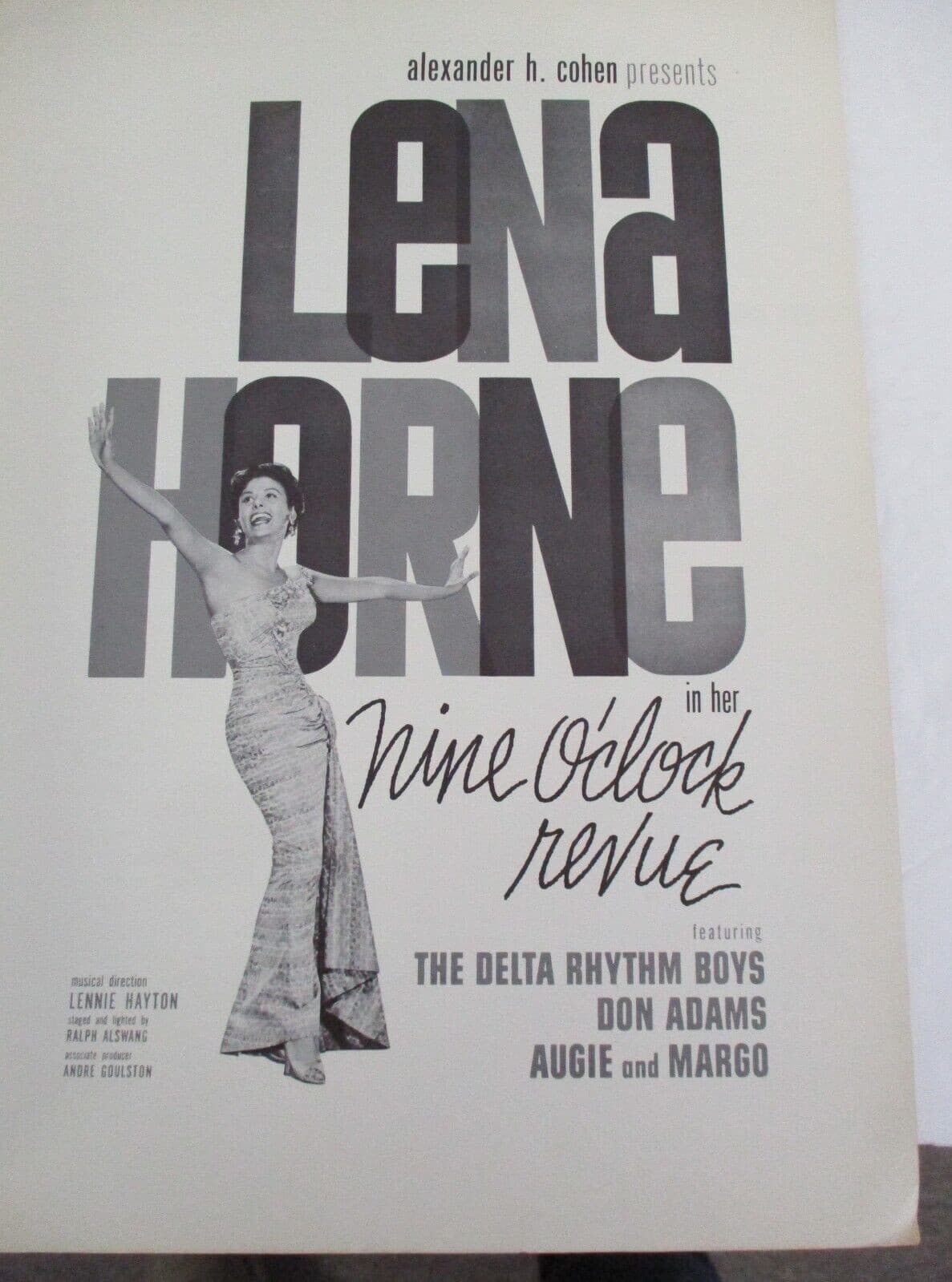 1961 Lena Horne "Nine O'Clock Revue" Concert Program Book 2