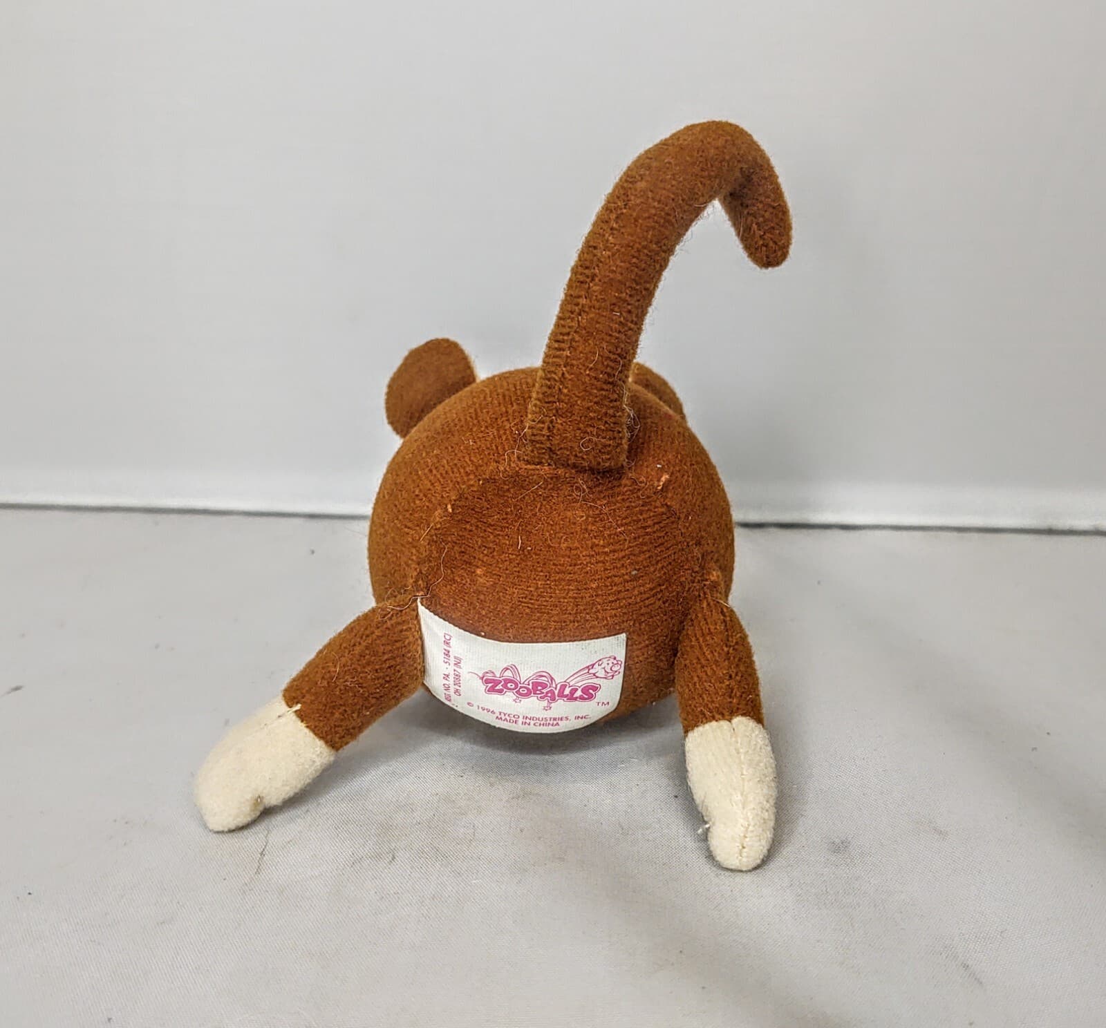 Vintage Tyco Zooballs brown monkey 1996 plush stuffed animal Zoo Ball 2