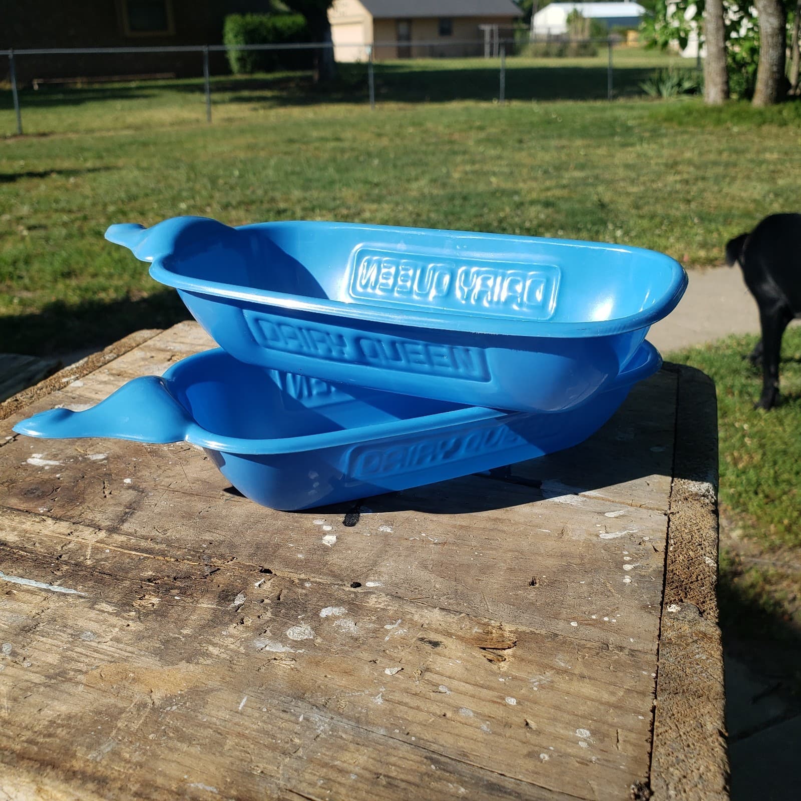 Vintage Pair 2 Dairy Queen Plastic Ice Cream Trays Sundae Boats Banana Splits 2