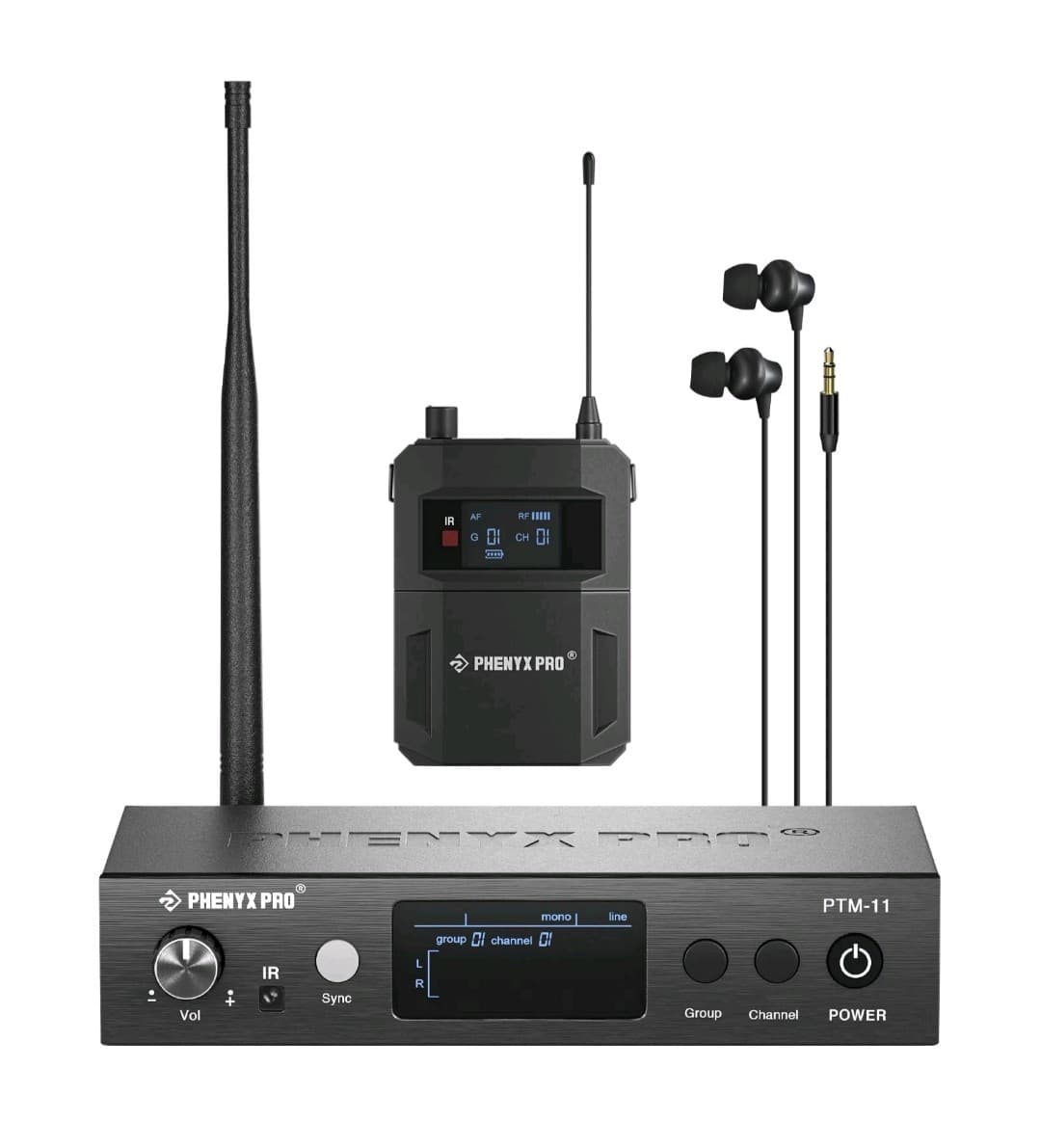 Phenyx Pro UHF Mono Wireless in-Ear Monitor System, Metal Wireless IEM System...