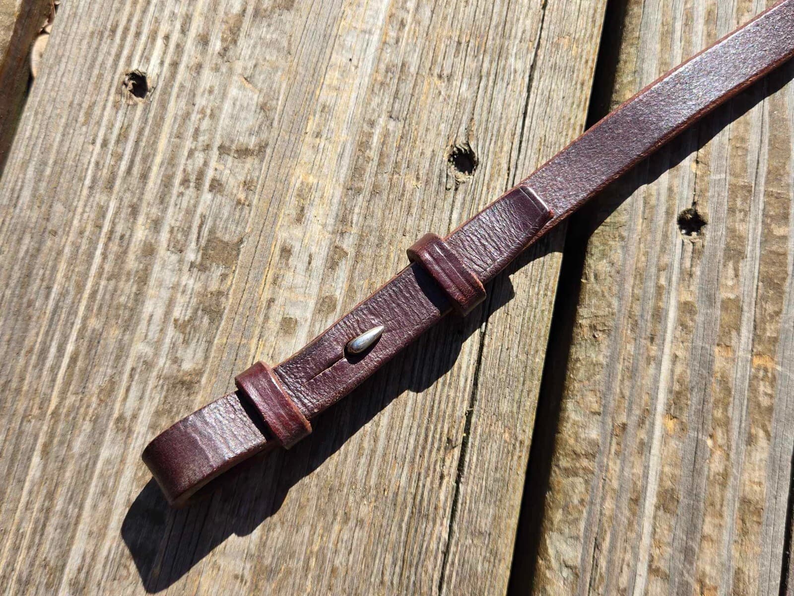 Devoucoux Brown Leather SINGLE Cheekpiece -Bridle Replacement Part - 12" Long 5
