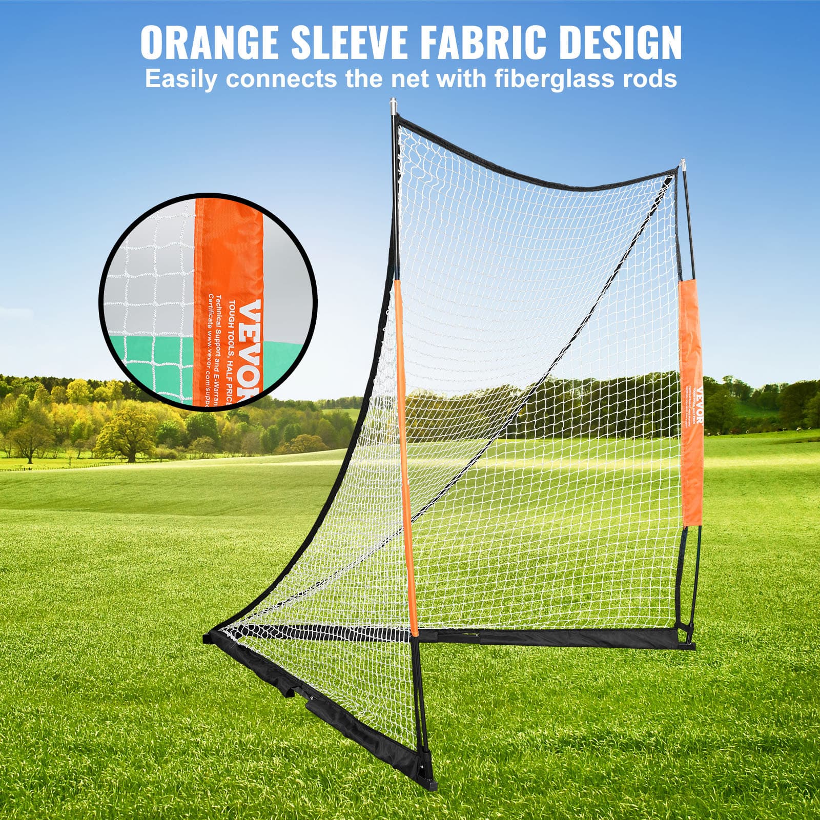VEVOR 6'x6' Lacrosse Goal Net Portable Backyard Training Equipment Carry Bag 3