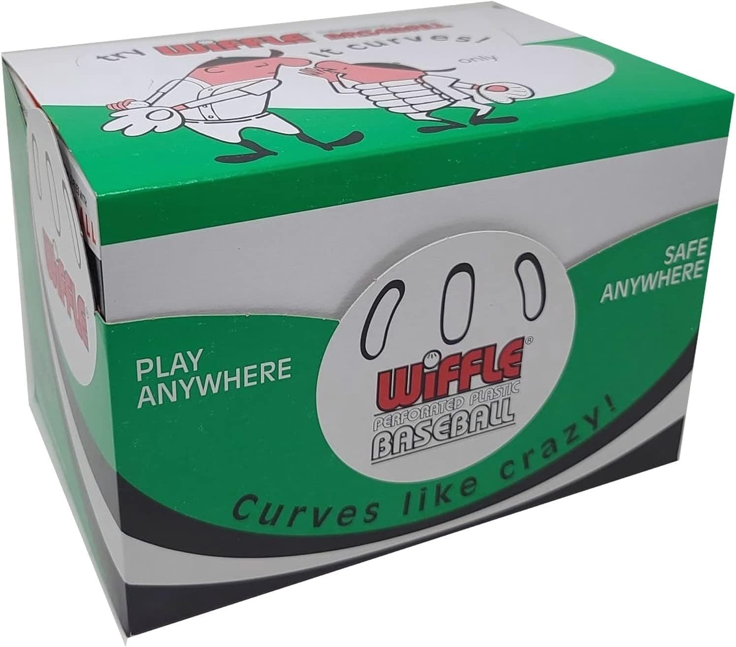 One Dozen Baseball Sized Wiffle Balls in a Countertop Display by 12, White  2