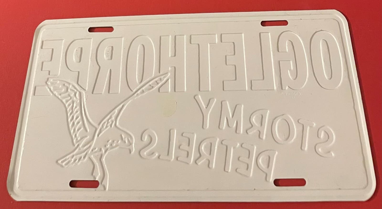 Vintage Olglethorpe University Stormy Petrels Booster License Plate Atlanta GA 4