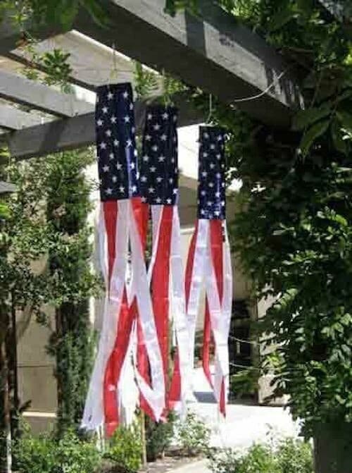 "USA" Windsock Super Shiny poly 5ft wind sock US United States American flag 2