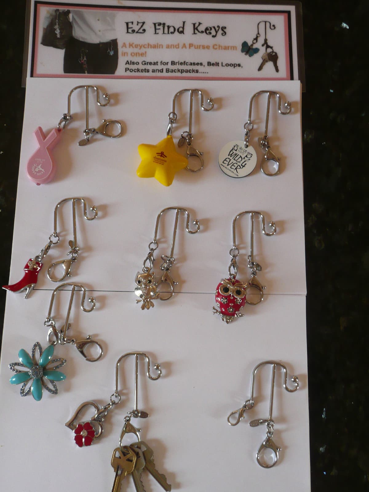 Wholesale Bulk LOT 100 key hook Key Finders Keyring Purse Keychain 5