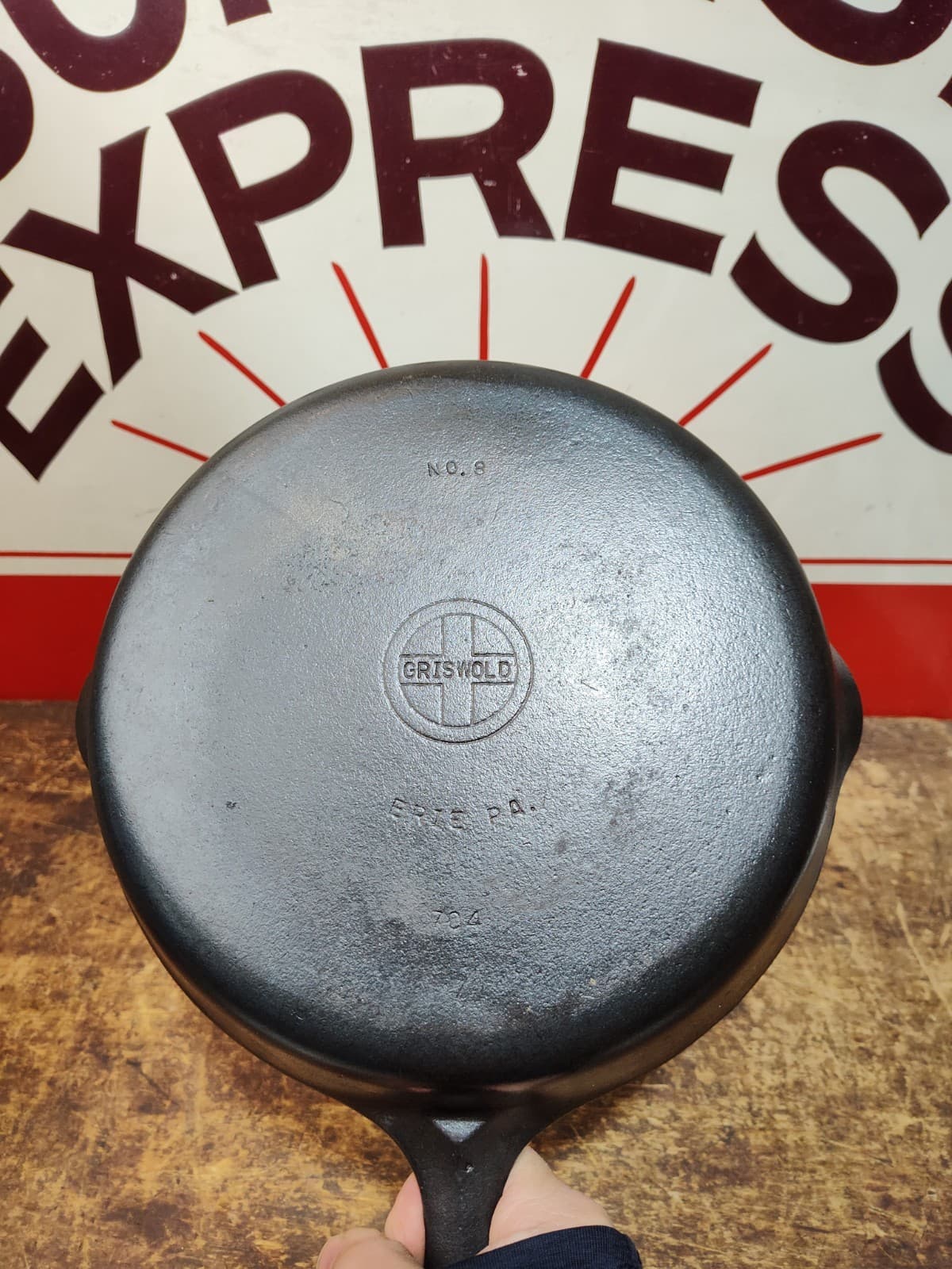 "Fully Restored" GRISWOLD Cast Iron Skillet Pan Small Logo 10" Seasoned Flat
