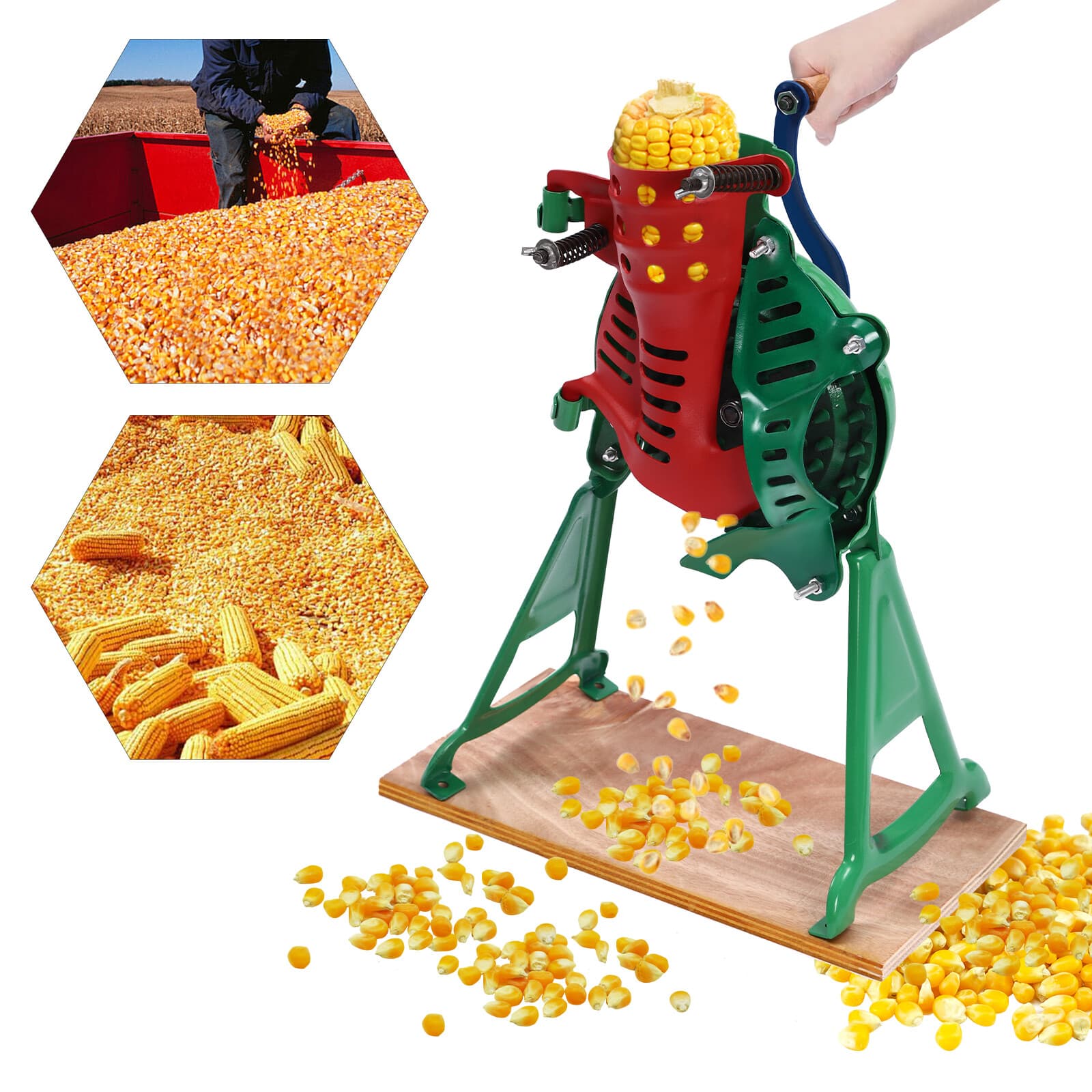 Heavy Duty Manual Farm Hand Corn Sheller Fare Niblet Tool Hand Crank Primitive 2