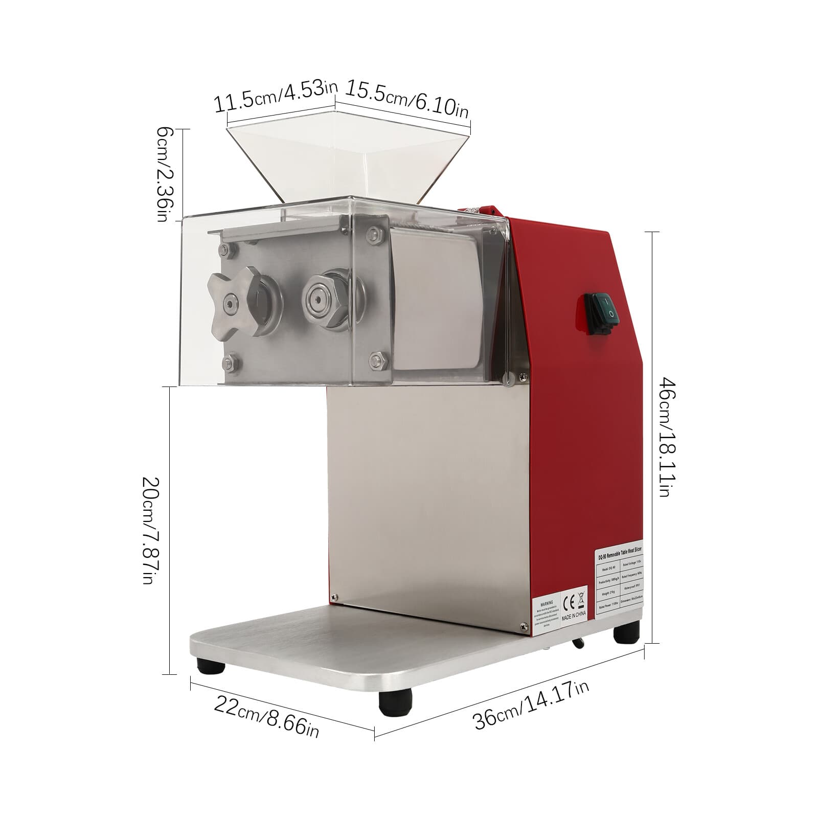 Commercial Electric Meat Cutter Slicer Shredding Cutting Machine Kitchen 1100W 3