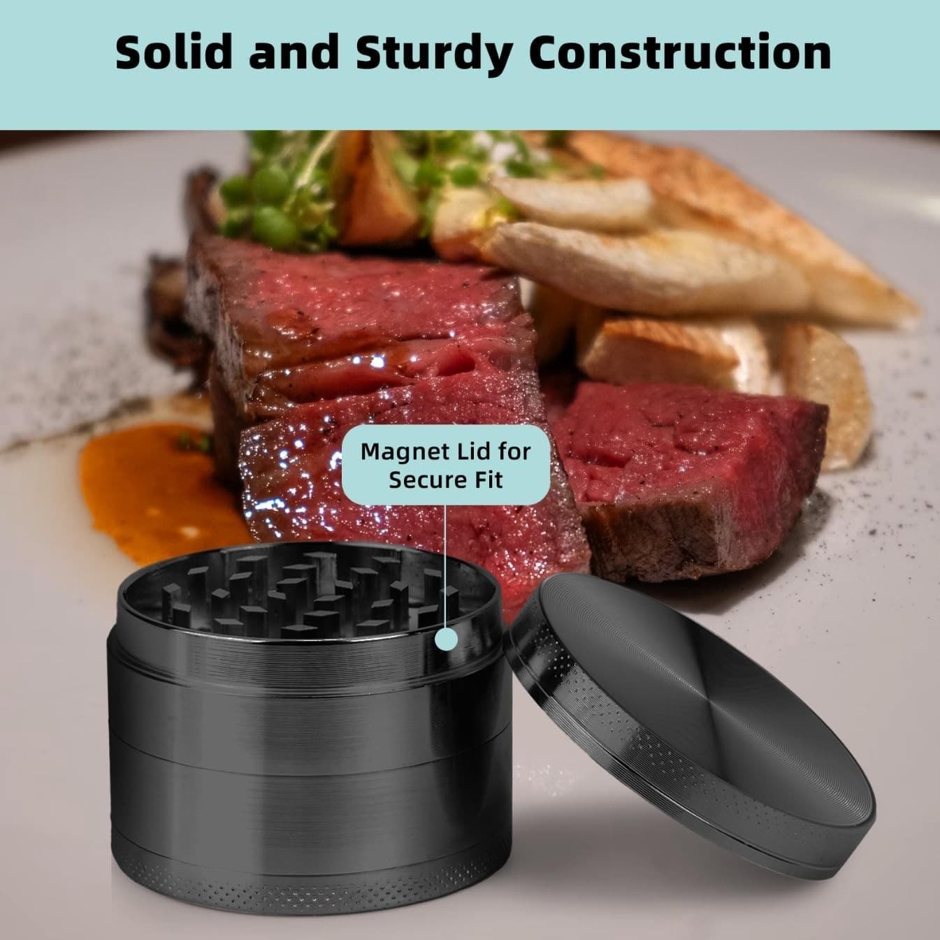 Tobacco Herb Grinder 2 inch 4 Layer Spice Herbal Metal Smoke Crusher Scraper 6