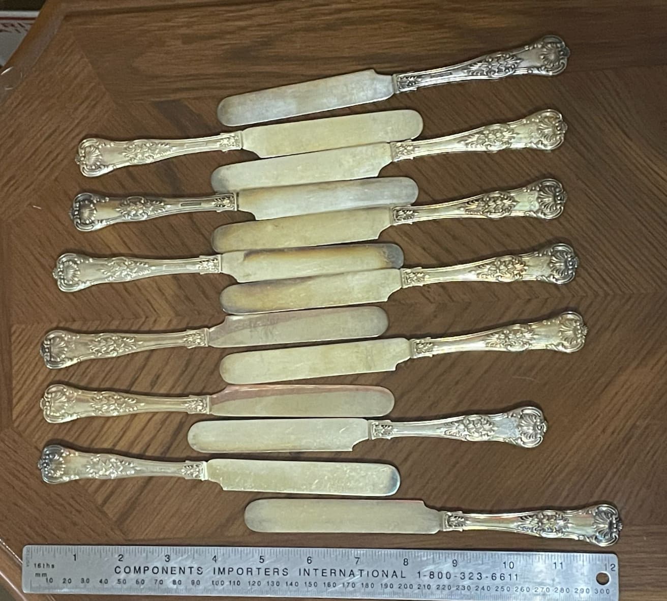 TIFFANY & CO Silverplate ENGLISH KING Goldwash Butter Spreader 2