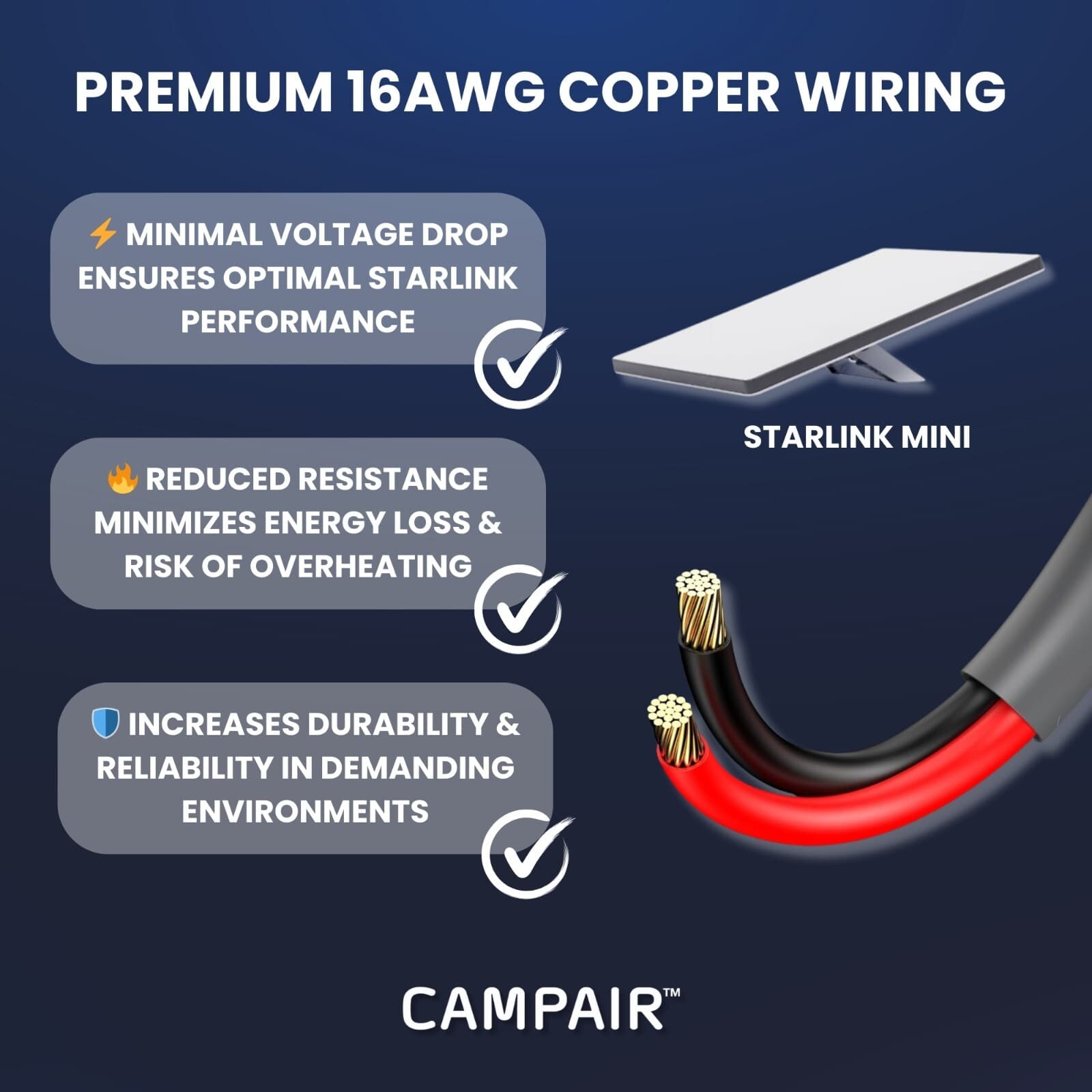 Starlink Mini 12V / 24V Power Car Adapter - 10FT - 16AWG Heavy Duty, With Switch 4