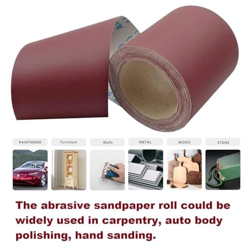 800 Grit Sandpaper Roll, 1 metre x 115 mm Aluminum Oxide Emery 1 Metre, Brown  6
