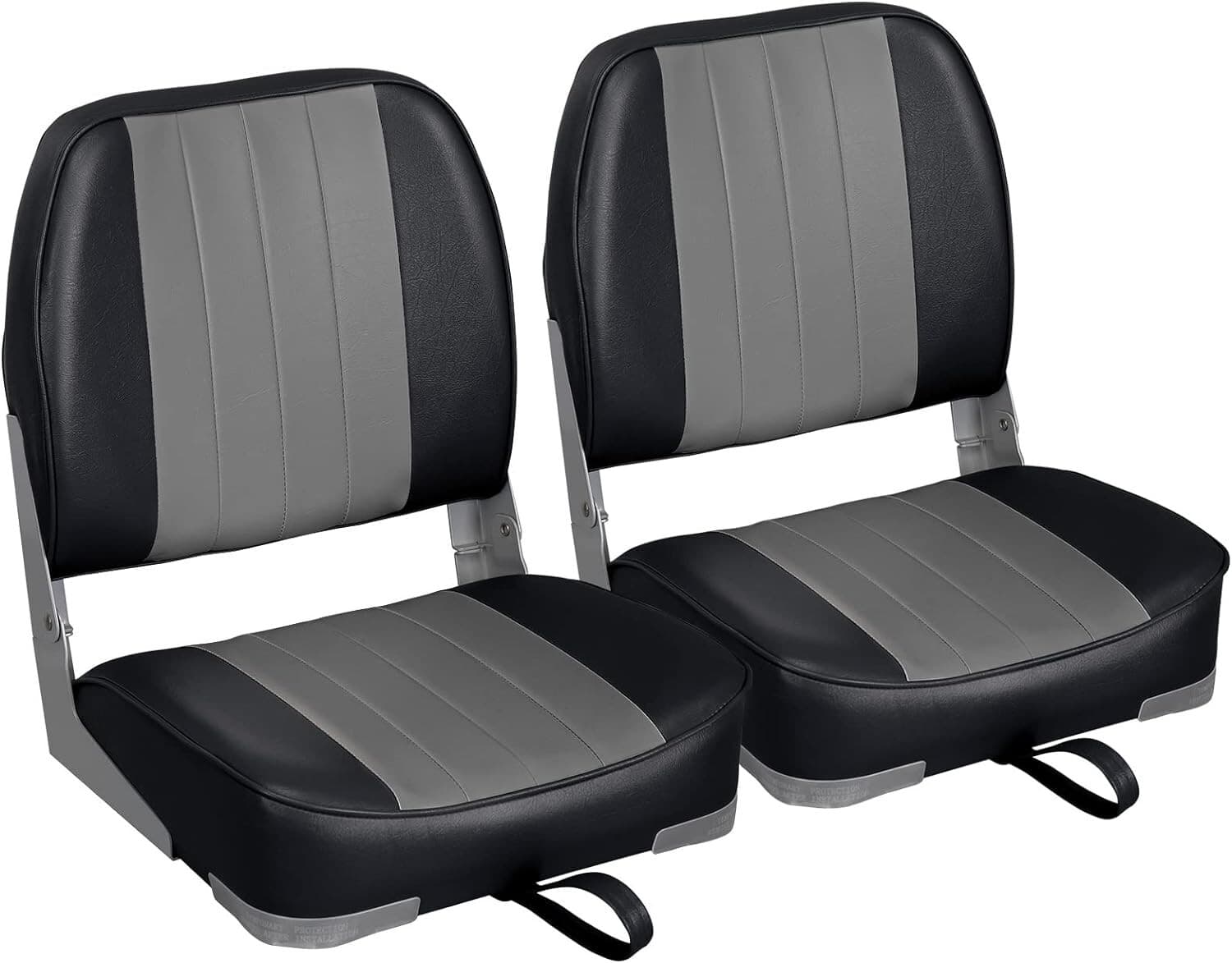 Pair of Folding Boat Seats - Marine-Grade Vinyl Upholstery - Ergonomic Design 3