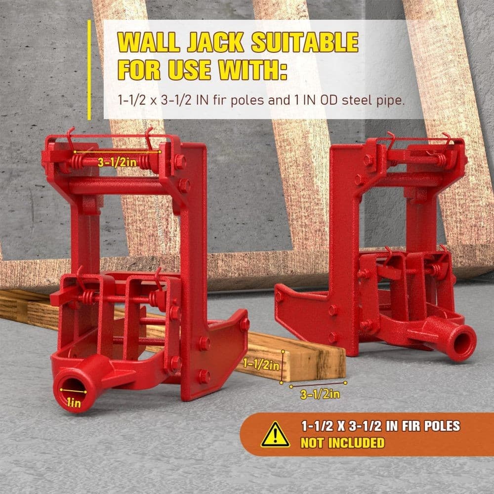 1000 lbs Wall Jack For 1-1/2 X 3-1/2 Inch Wood Poles for Lifting Beams 1 PCS