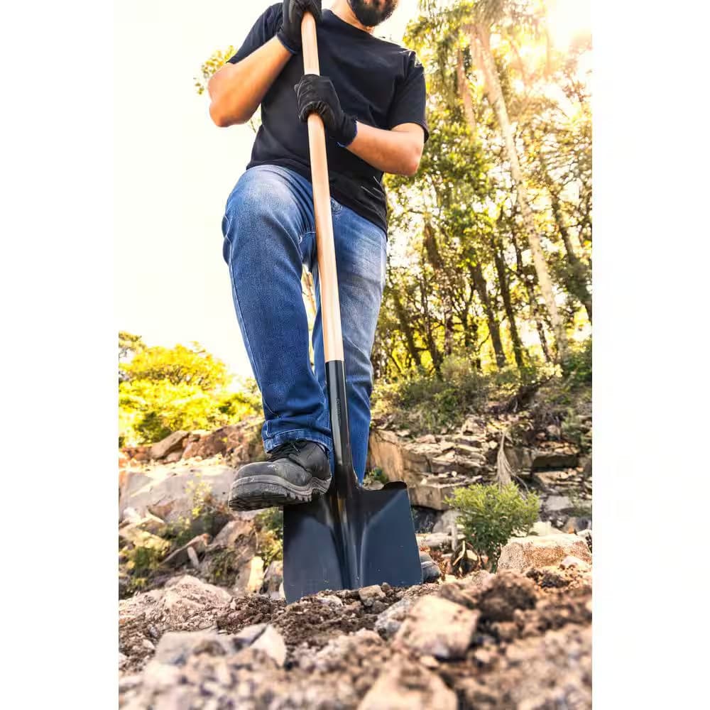 43.3 In. L Wood Handle Digging Carbon Steel Shovel 4