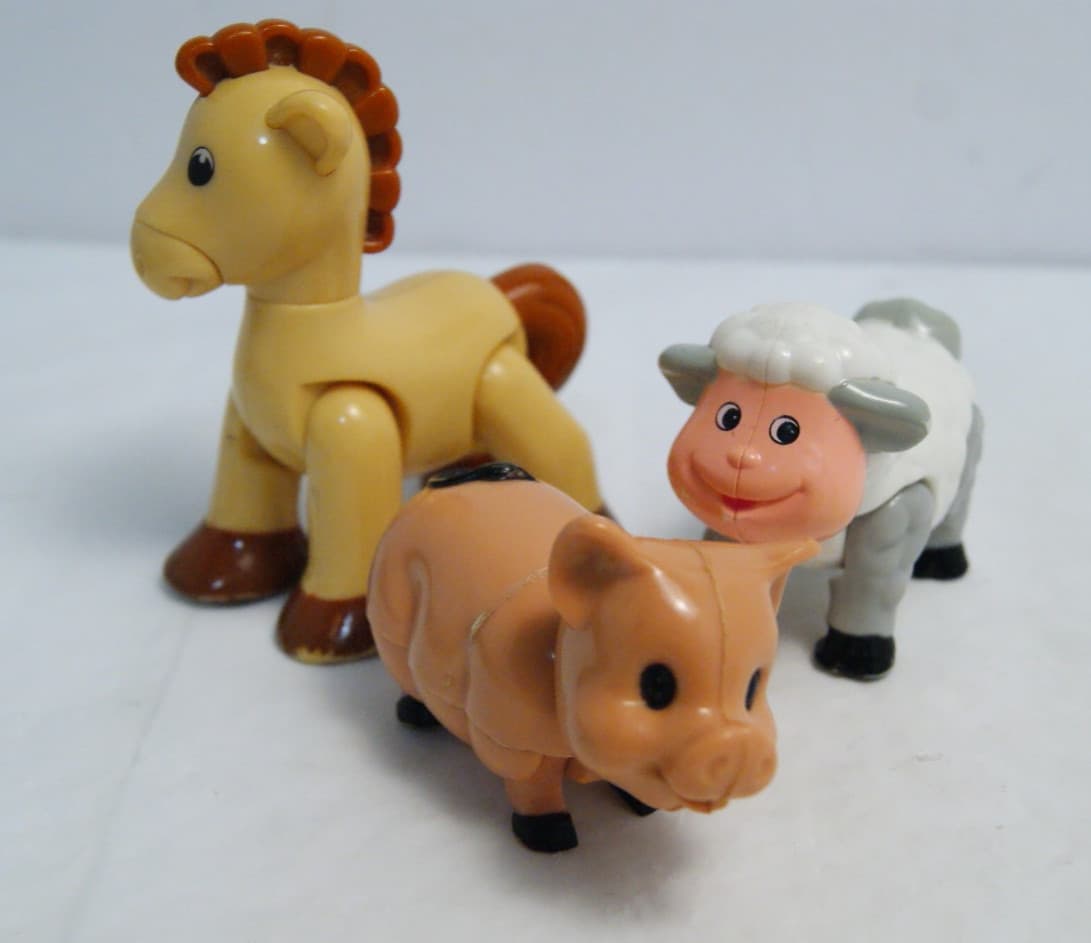 Fisher Price Click Clack Animals: Sheep, Cow, Pony/Horse Posable Toys READ