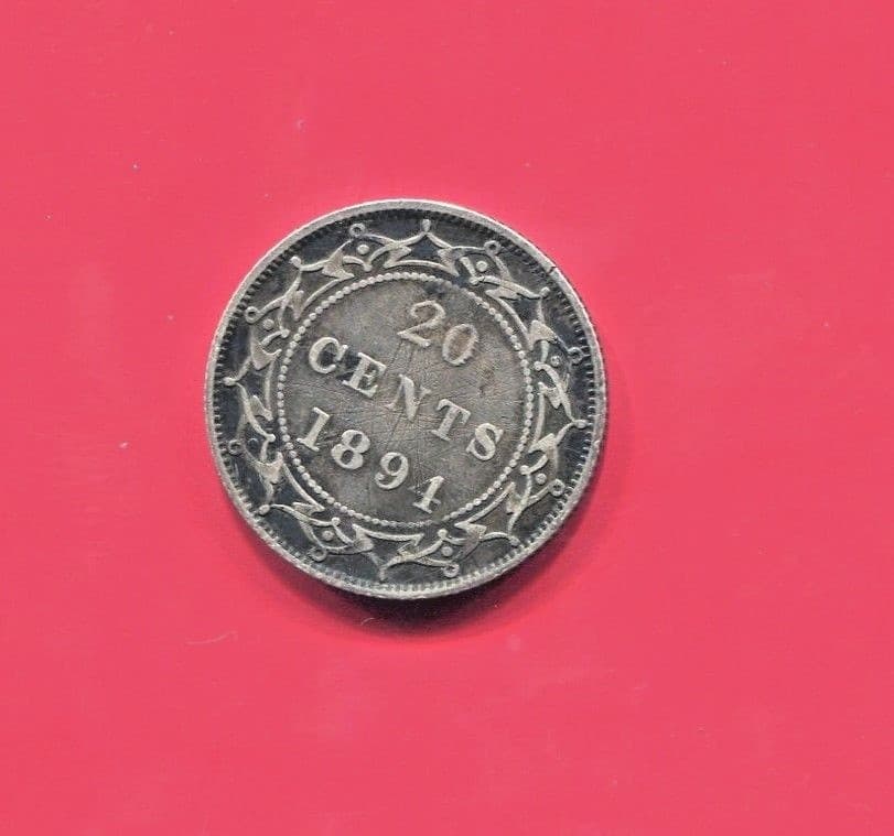 NEWFOUNDLAND  - FANTASTIC HISTORICAL SCARCE QV  SILVER 20 CENTS, 1894, KM# 4 4