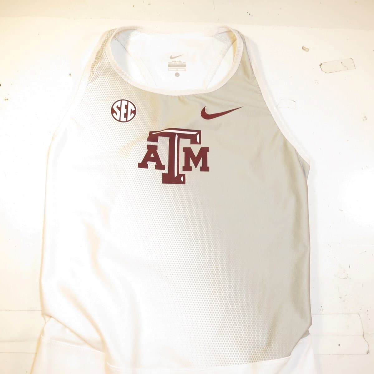 NIKE TEXAS A&M AGGIES COLLEGE TRACK SINGLET SPEED SUIT Womens L White  2