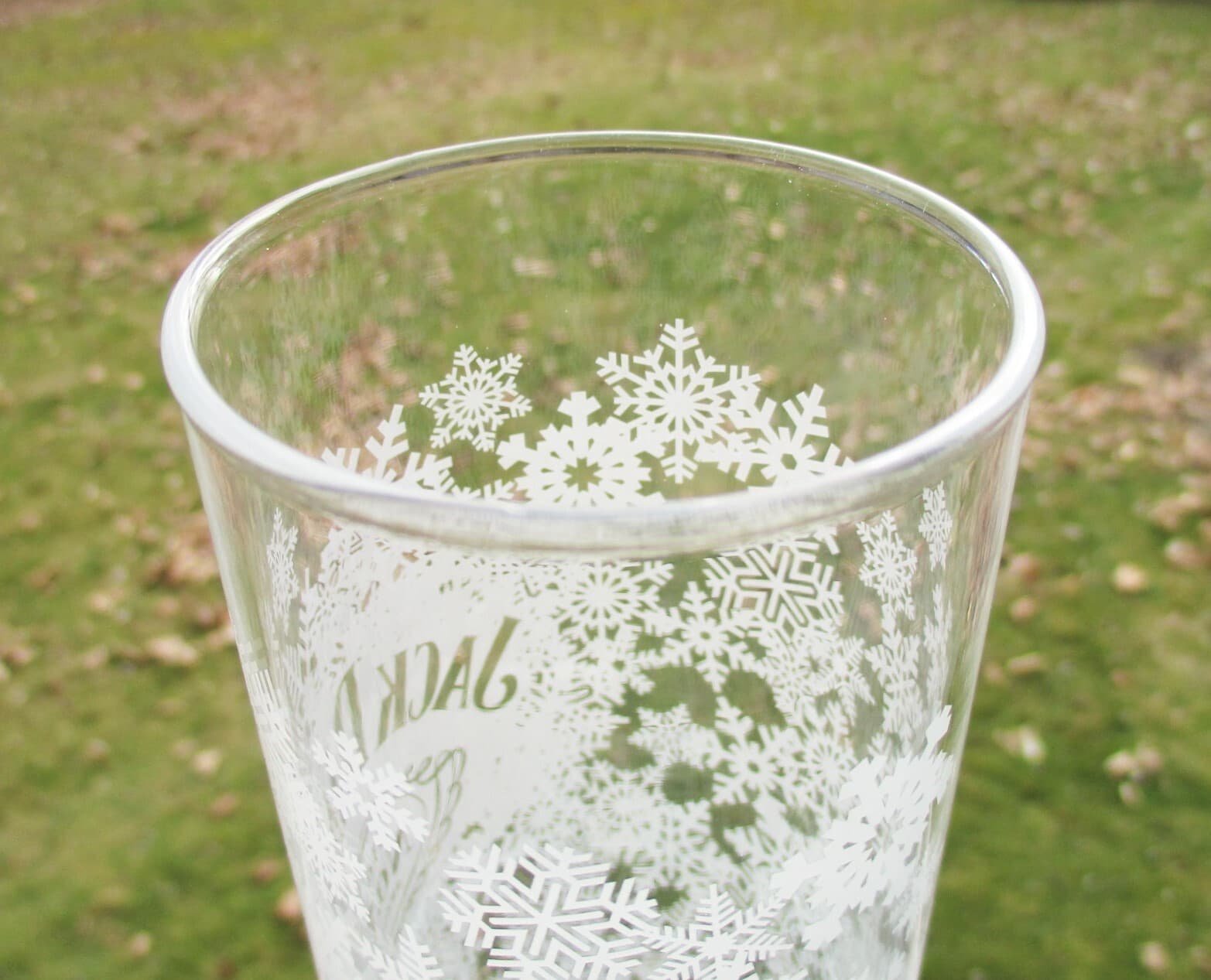 Jack Daniels Old No. 7 Whiskey Snowflake 6" Highball Collins Cocktail Glass 4