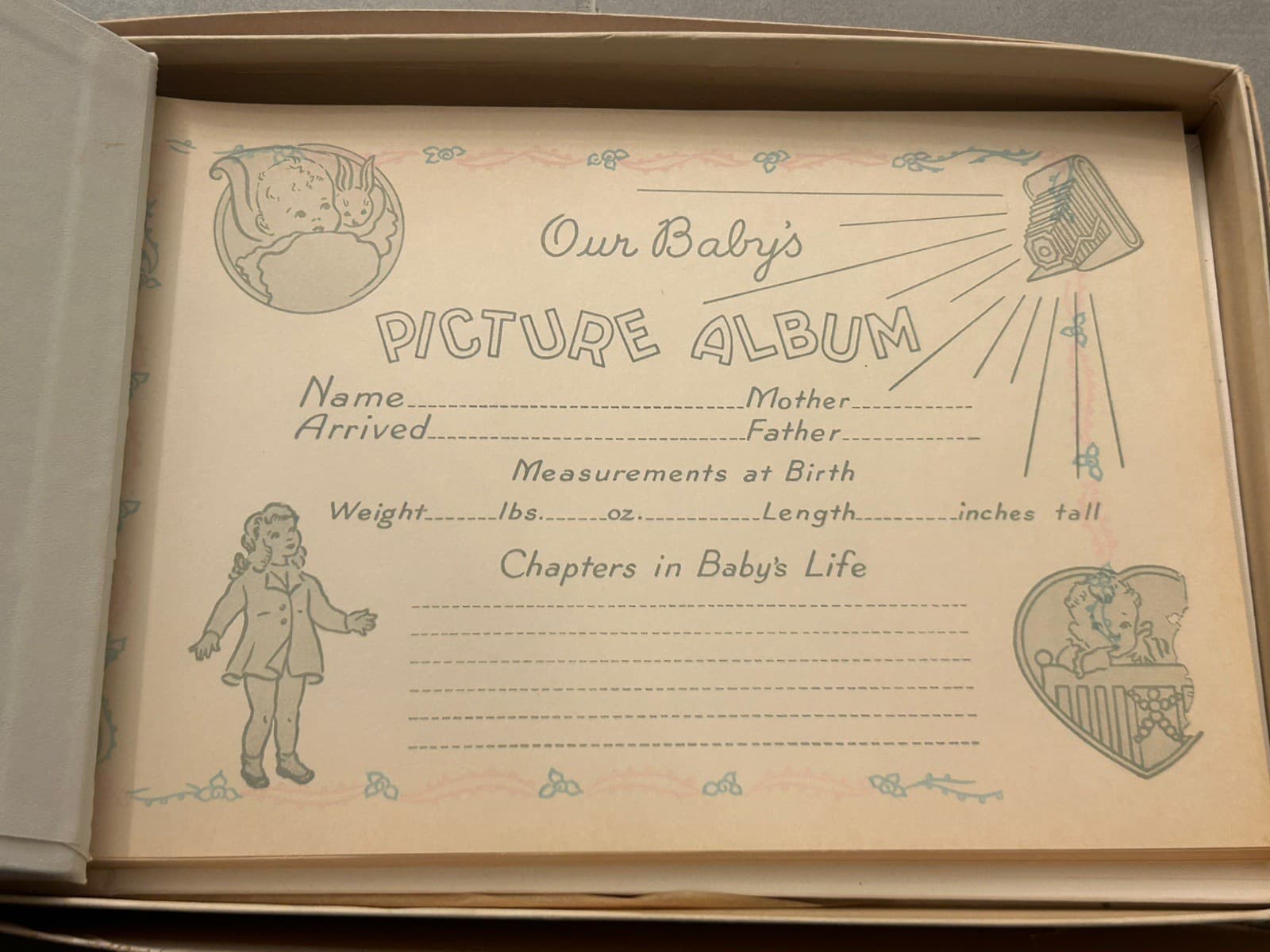 Vintage Unused Baby Album Memory Book 50s 3