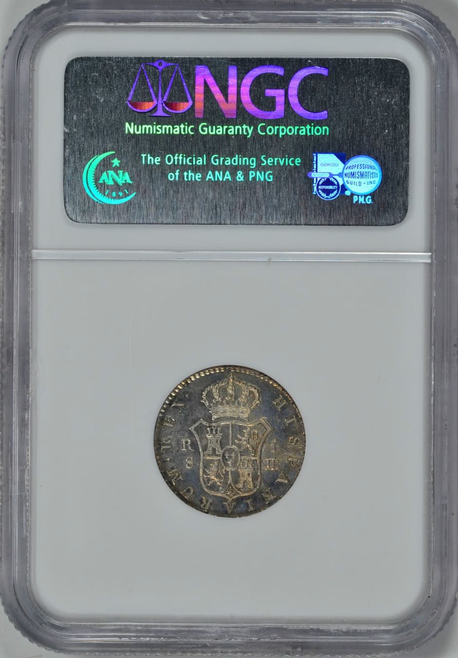 1832 S-JB 1 REALE SPAIN NGC MS64 "FINEST" & "ONLY ONE GRADED" @ BOTH NGC & PCGS  4