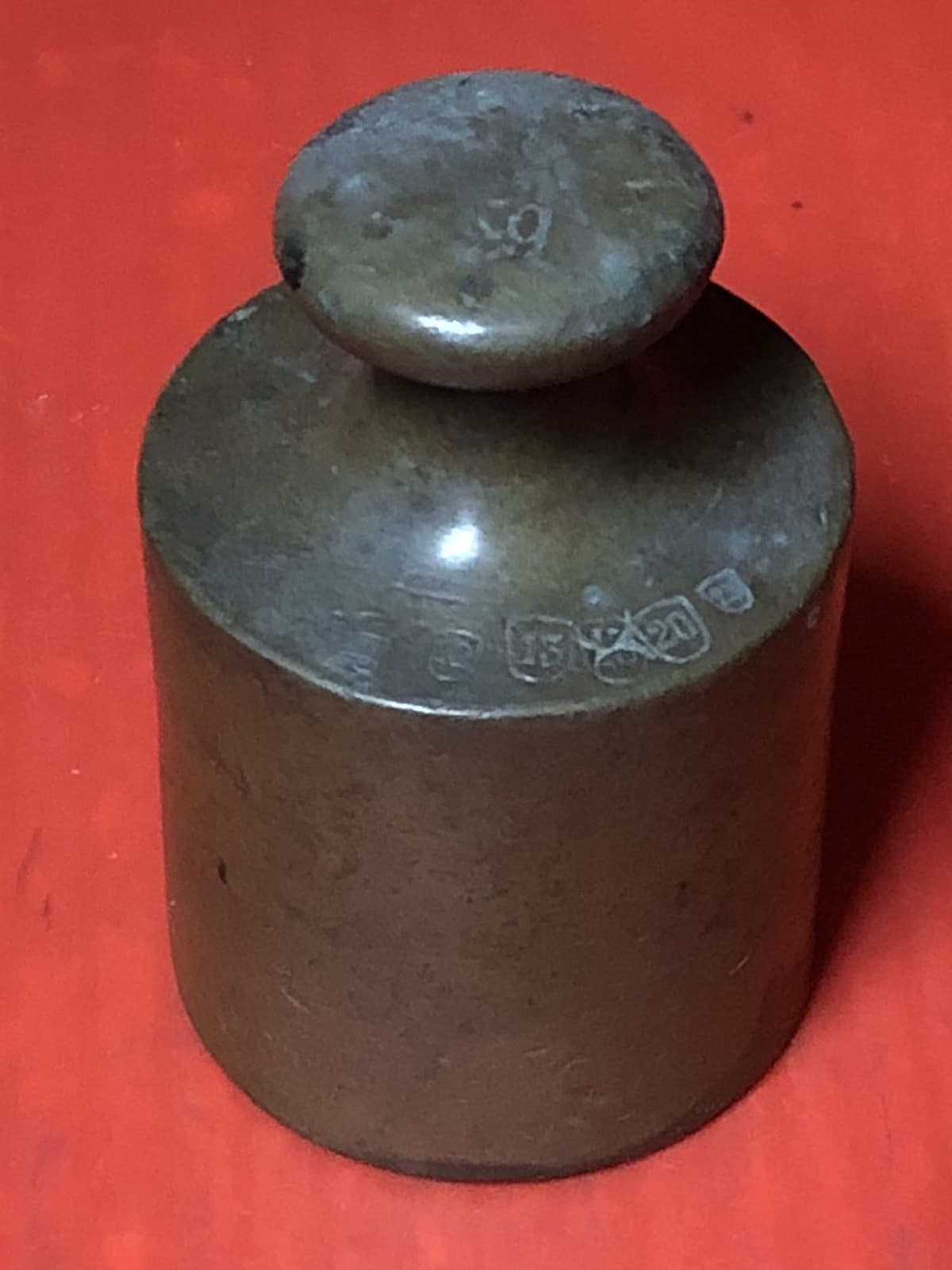 Solid Brass 1 KG (2.2 Lb) Scale Calibration or Test Weight. Stamped KB