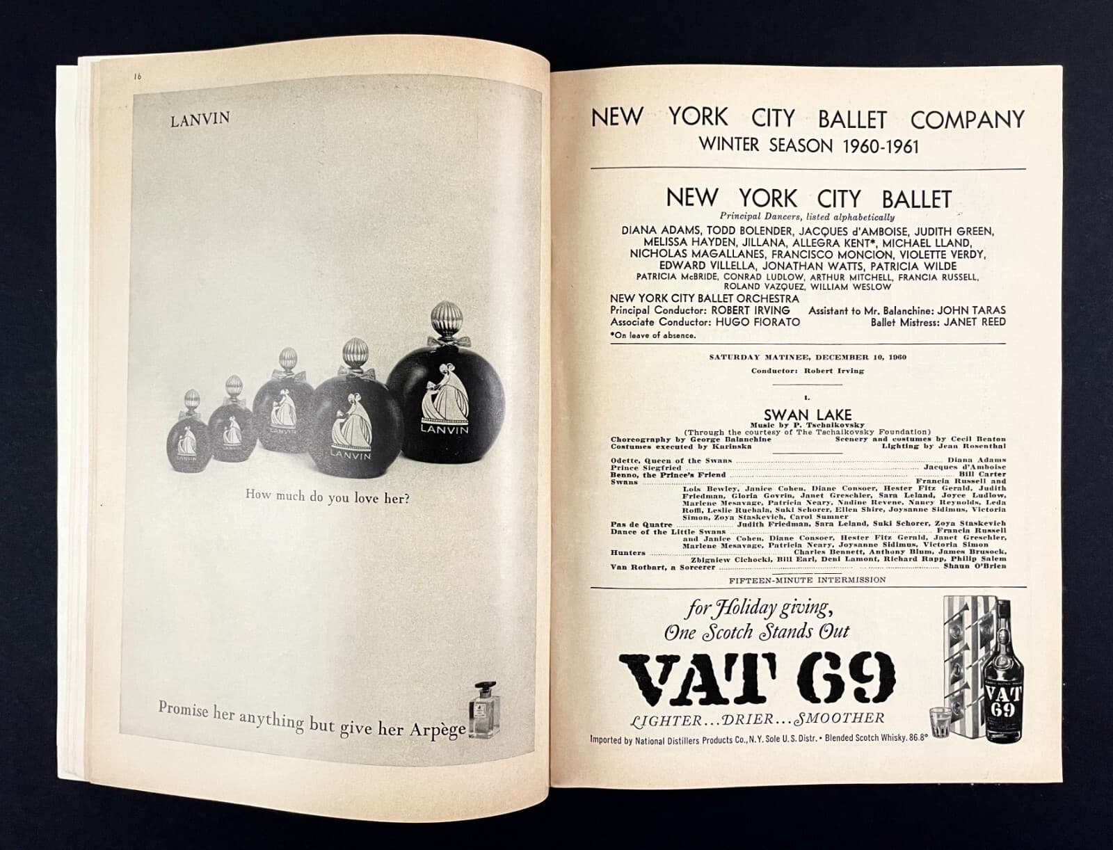 1960 City Center Music Drama Dance VTG Dec Playbill NYC Ballet Winter Season Ads 4