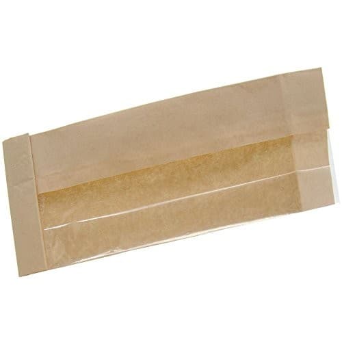 Bagcraft 300093 DublView ToGo! Natural Kraft Paper Sandwich Bags - 4 1/2"L x 2 4