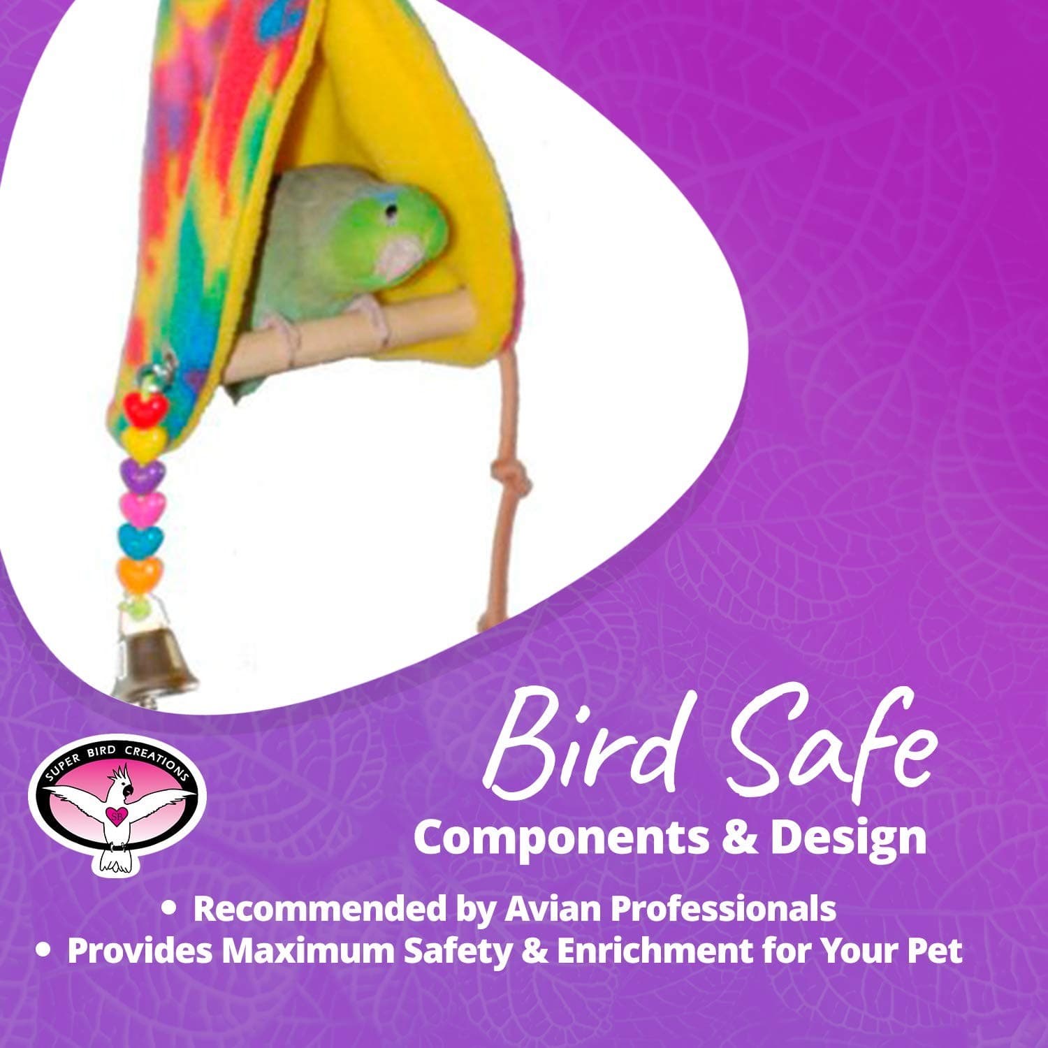 Super Bird Creations SB473 Peekaboo Perch Tent for Small Birds, Bird Bed & Pa... 3