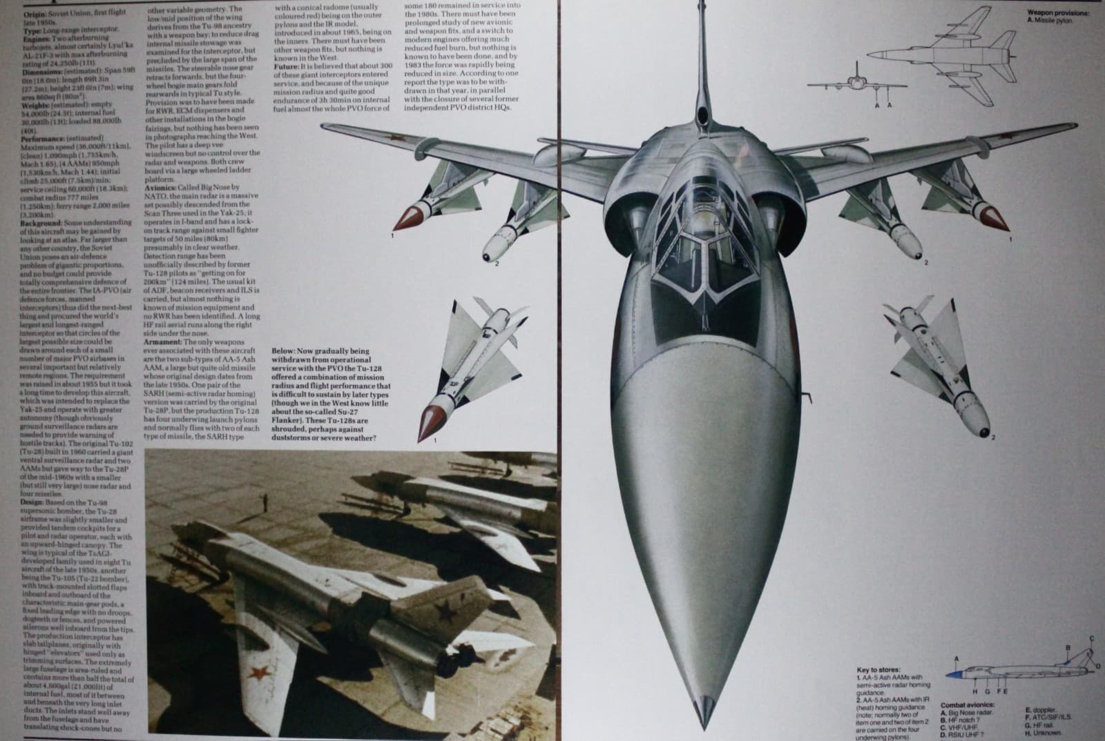 Tupolev Tu-128 Tu 128 Picture Aircraft Weapon Article Vtg NOS Sheet Wall Art